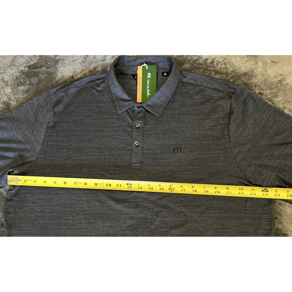 2XL Travis Mathew The Heater Mens Golf Polo SHIRT vintage indigo blue - Picture 8 of 9